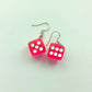 Pink Dice Earrings