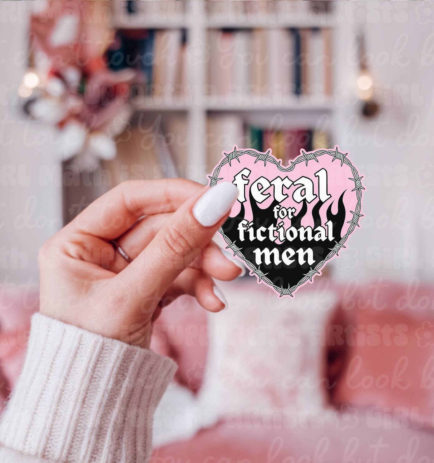 Feral for Fictional Men Bookish Sticker