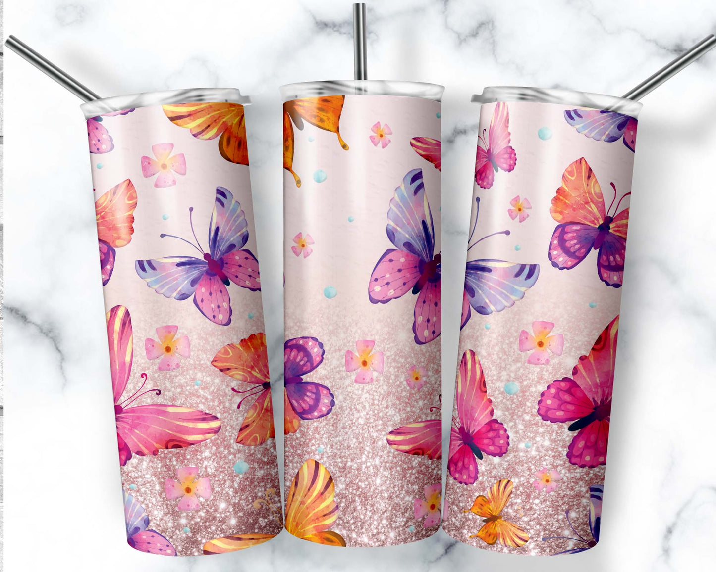 Butterflies and Sparkles 20 oz. Tumbler