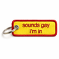Sounds Gay I'm In Embroidered Keychain - Red & Yellow