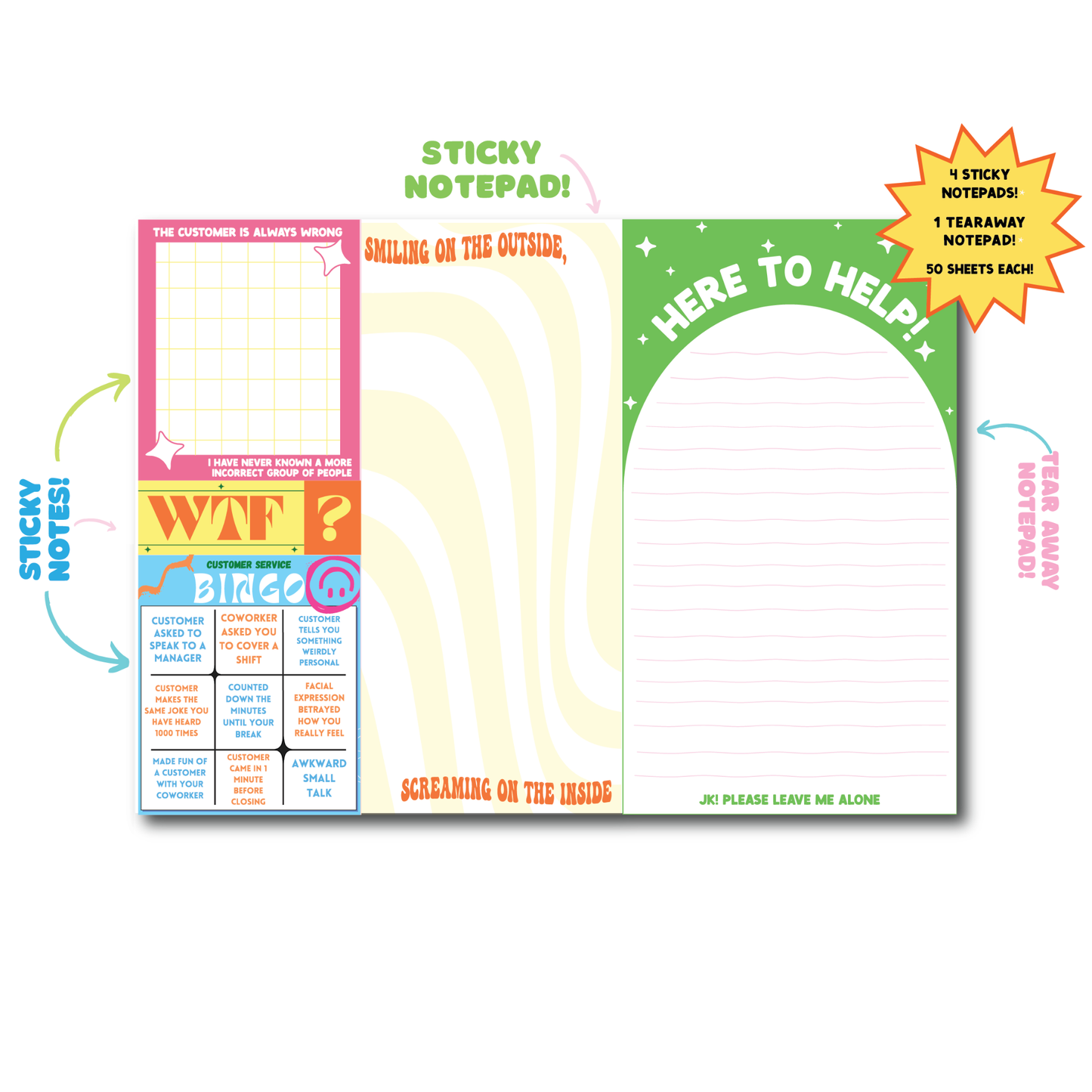 Customer Service Notepad  (funny, retail, gift)