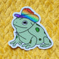 Gay frog sticker rainbow pride cowboy hat funny cute
