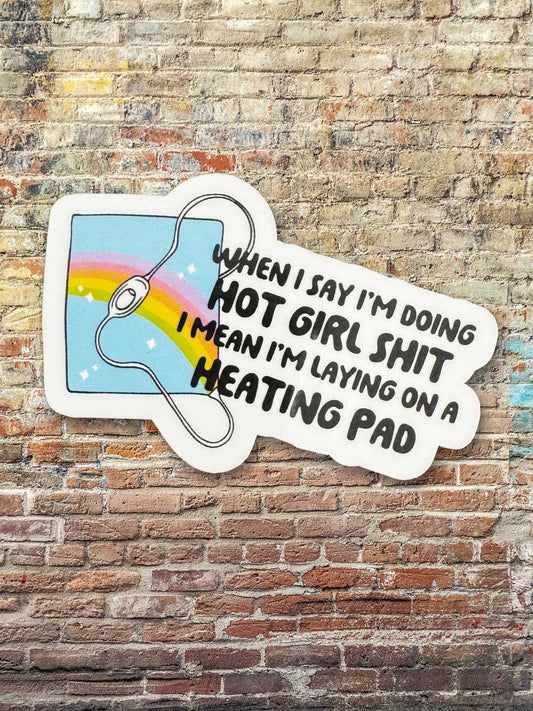 Hot Girl Heating Pad Vinyl Sticker