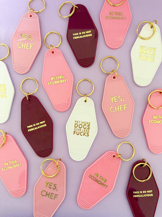 Pet More Dogs Give Less Fucks Gold Printed Keychain