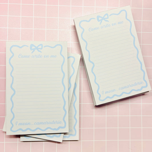 4x6 Notepad, Sabrina, Come Write On Me