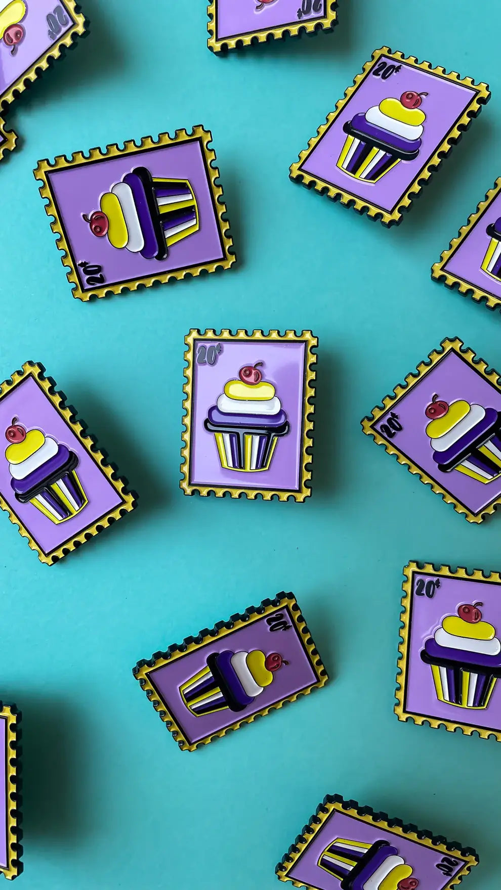 Non-Binary Cupcake Pin