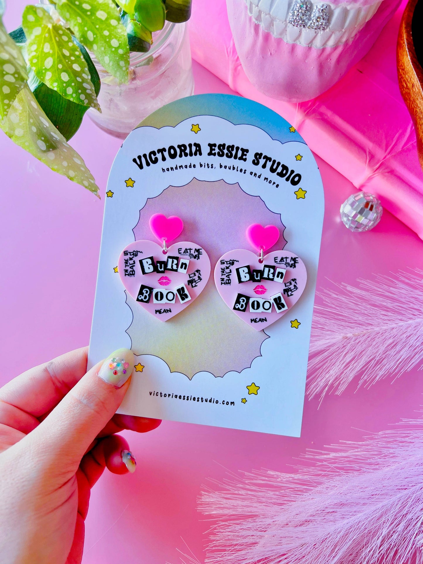 Burn Book Heart Earrings