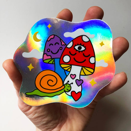 Sticker - Cosmic Mushrooms Holographic
