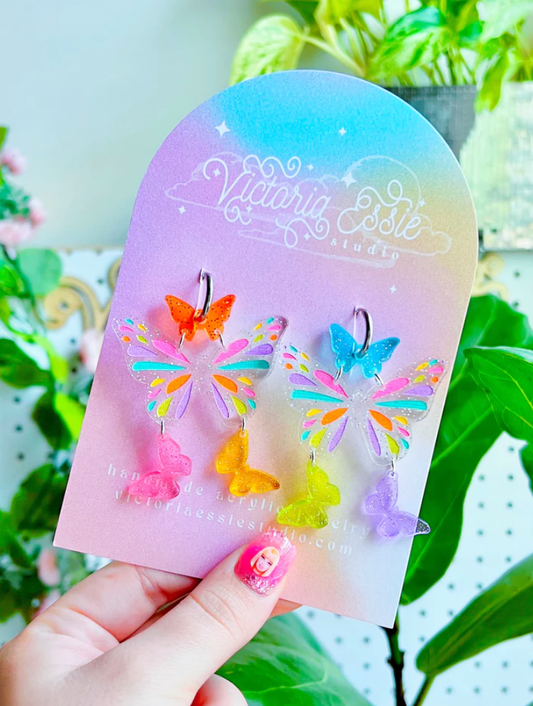 Rainbow Butterfly Earrings