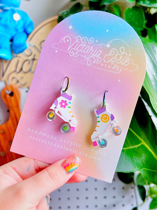 Rainbow Roller Skate Earrings