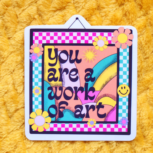 You are a work of art sticker retro cute waterproof