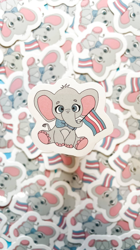 Elliot the Elephant Transgender LGBTQ+ Sticker