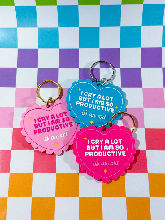 I cry a lot but I am so productive - Taylor Swift Keychain!