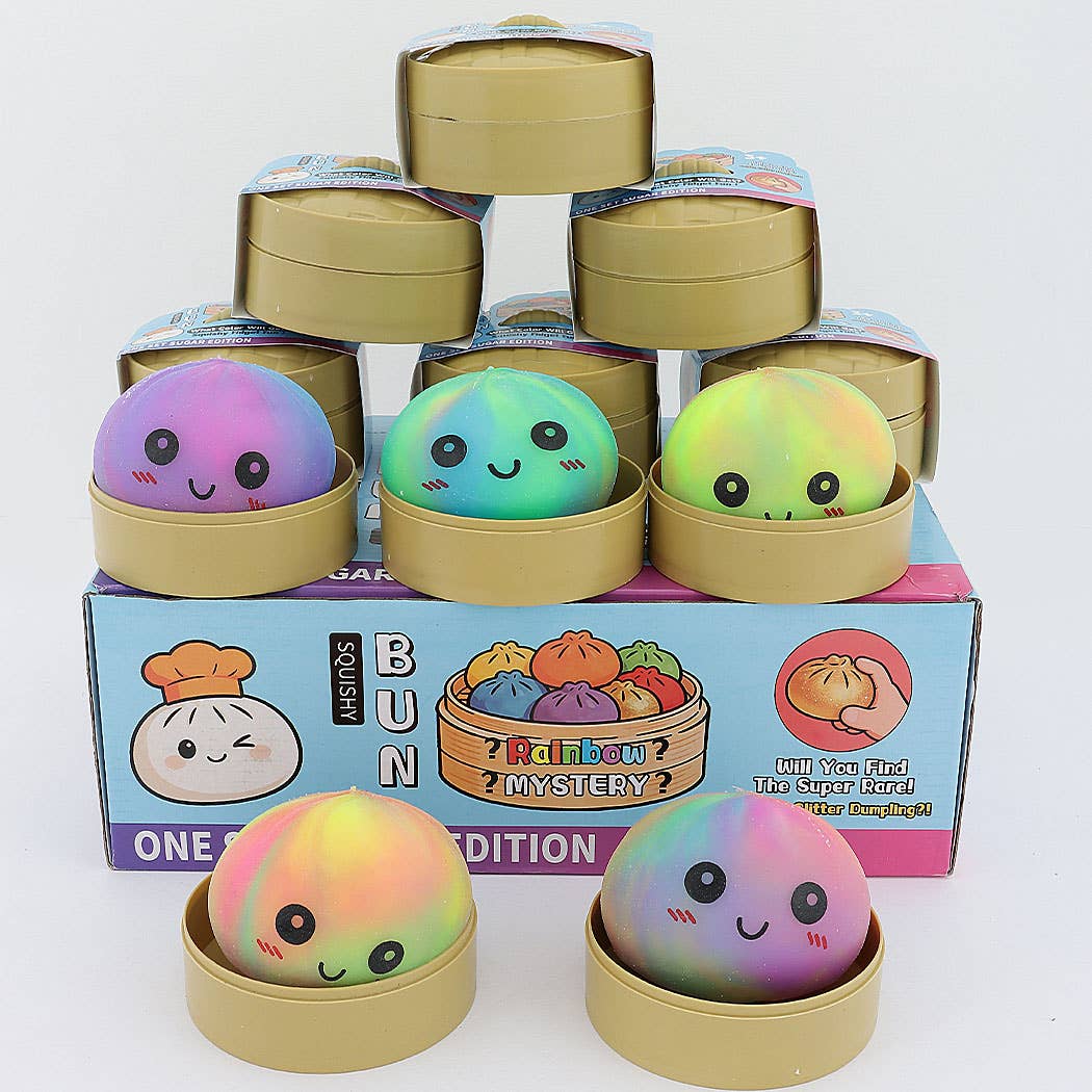 Rainbow Bun Squishy Fidget Toy
