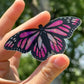 Pink Monarch Butterfly Glittery Sticker
