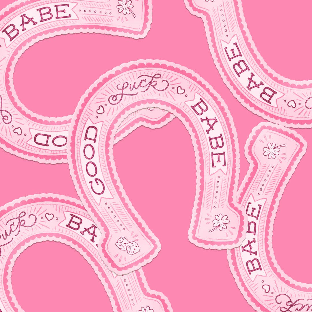 Good Luck Babe Horseshoe "Lucky" Charm Vinyl Sticker