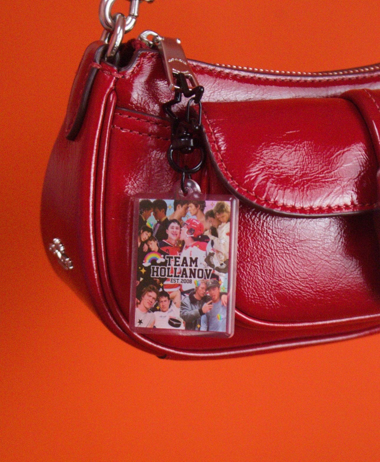 Team Hollonov Heated Rivalry Collage Bag Charm