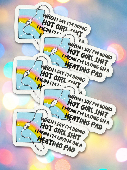 Hot Girl Heating Pad Vinyl Sticker