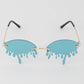 Retro Dripping Paint Oval Sunglasses