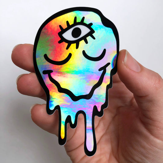 Sticker - Drippy Melt Face Holographic