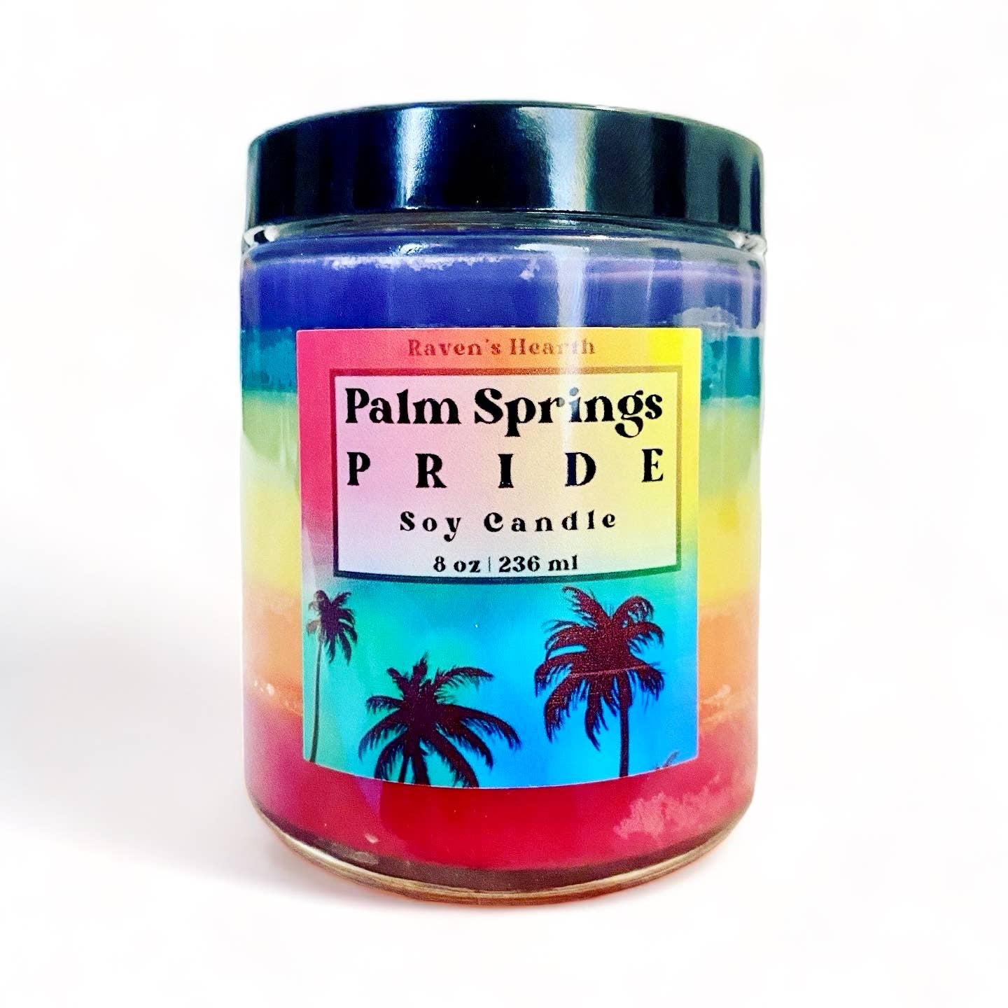 Pride Soy Candle Hand-poured rainbow Made in Palm Springs