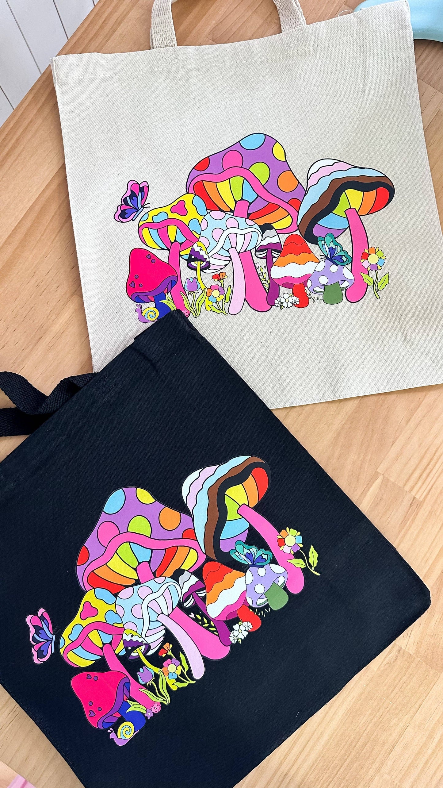 Mushroom LGBTQ+ Pride Garden Canvas Tote Bag