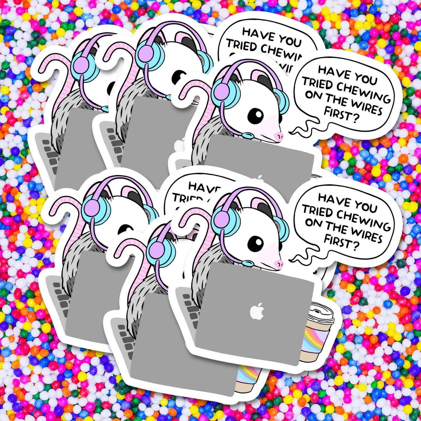 Have You Tried Chewing On The Wires Vinyl Sticker