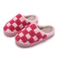 Checker  Illustrated Soft Fluffy Comfy Warm House Slipper