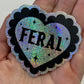 Feral Glittery Scalloped Heart Sticker