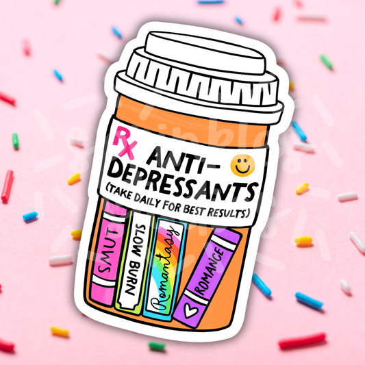 Romance Book Antidepressants Vinyl Sticker
