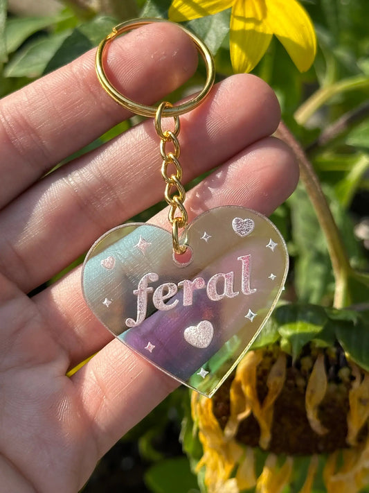Feral Iridescent Acrylic Keychain