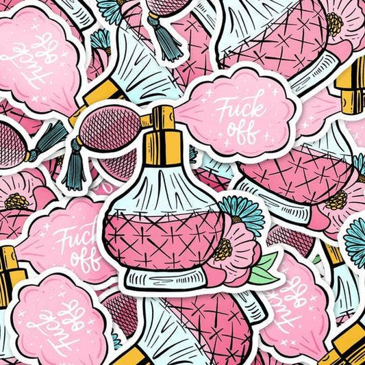 Fuck Off Perfume Bottle Vinyl Stickers