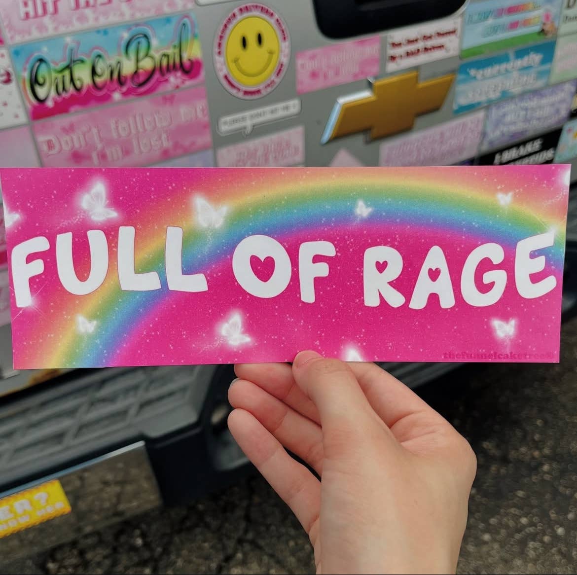 Bumper Stickers -Full of Rage - Waterproof