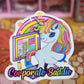 Corporate Saddie 90s inspired sticker cute waterproof neon