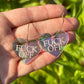 Fuck Off Iridescent Heart Hoop Earrings