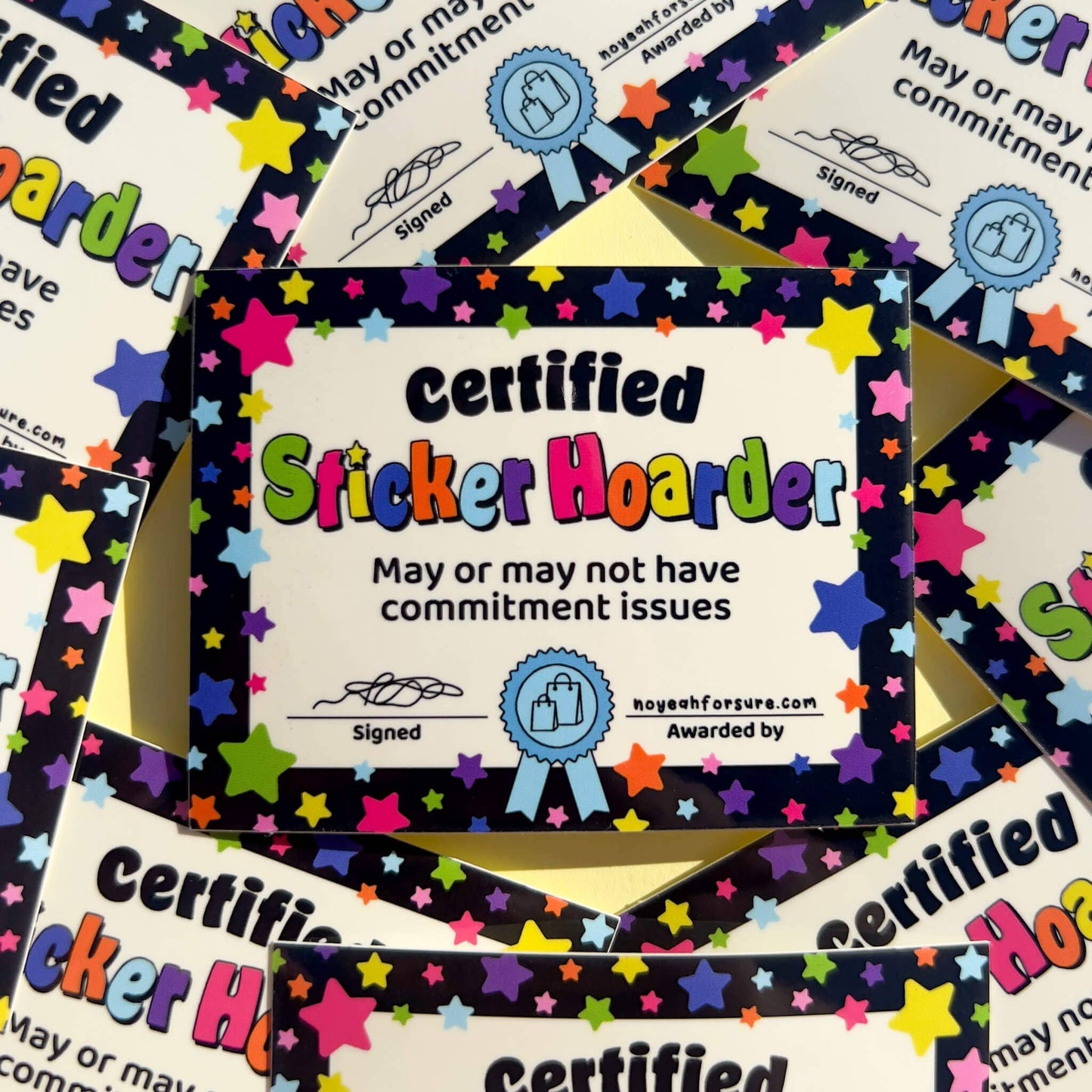 Certified Sticker Hoarder Certificate Sticker