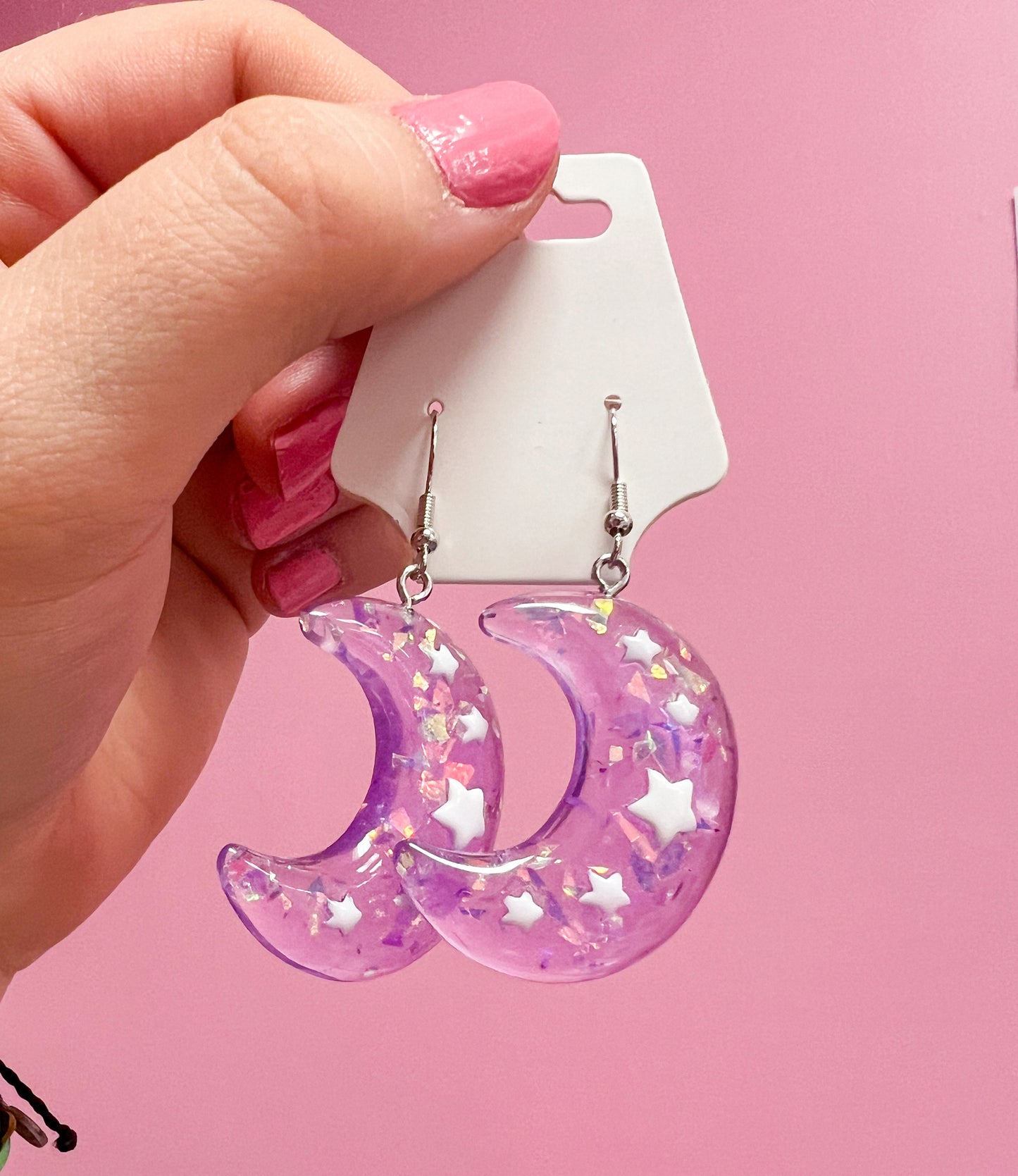 Purple Moon Earrings