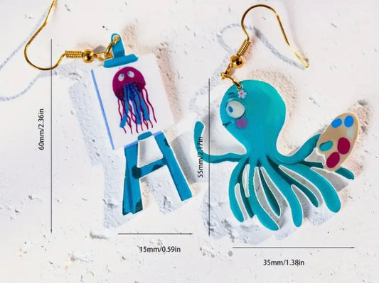 Octopus Self Portrait Earrings