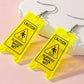 Caution Slippery Sign Earrings