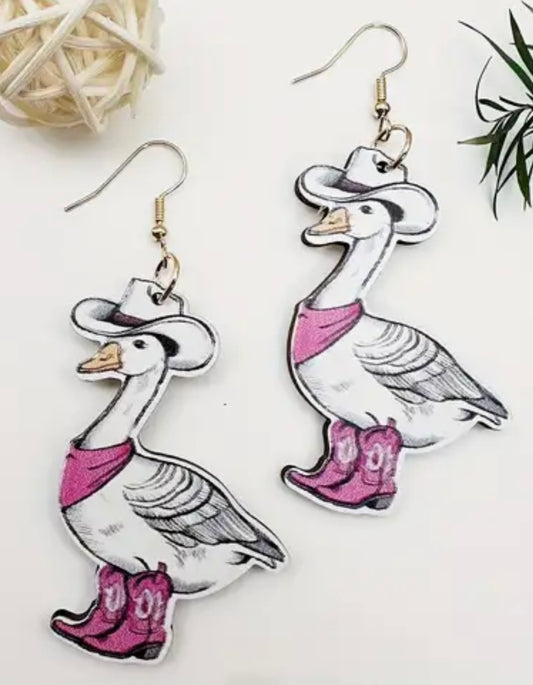 Silly Goose Cowgirl Earrings