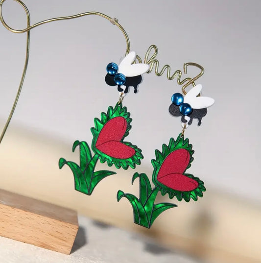 Fly Trap Dangle Earrings