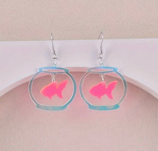 Holographic Fish Earrings