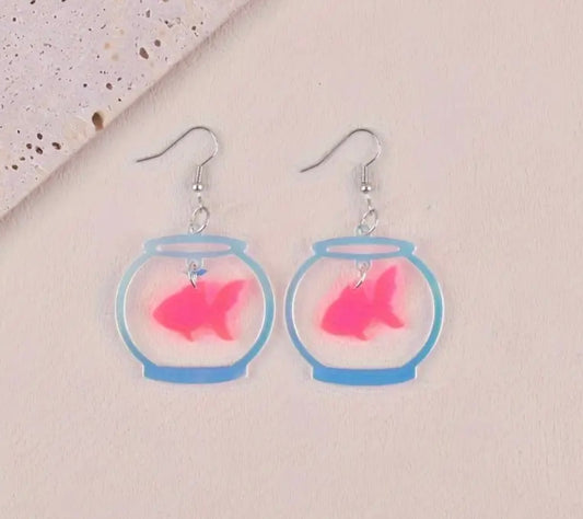 Holographic Fish Earrings