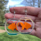 Holographic Orange Fish Earrings