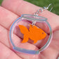 Holographic Orange Fish Earrings