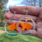 Holographic Orange Fish Earrings