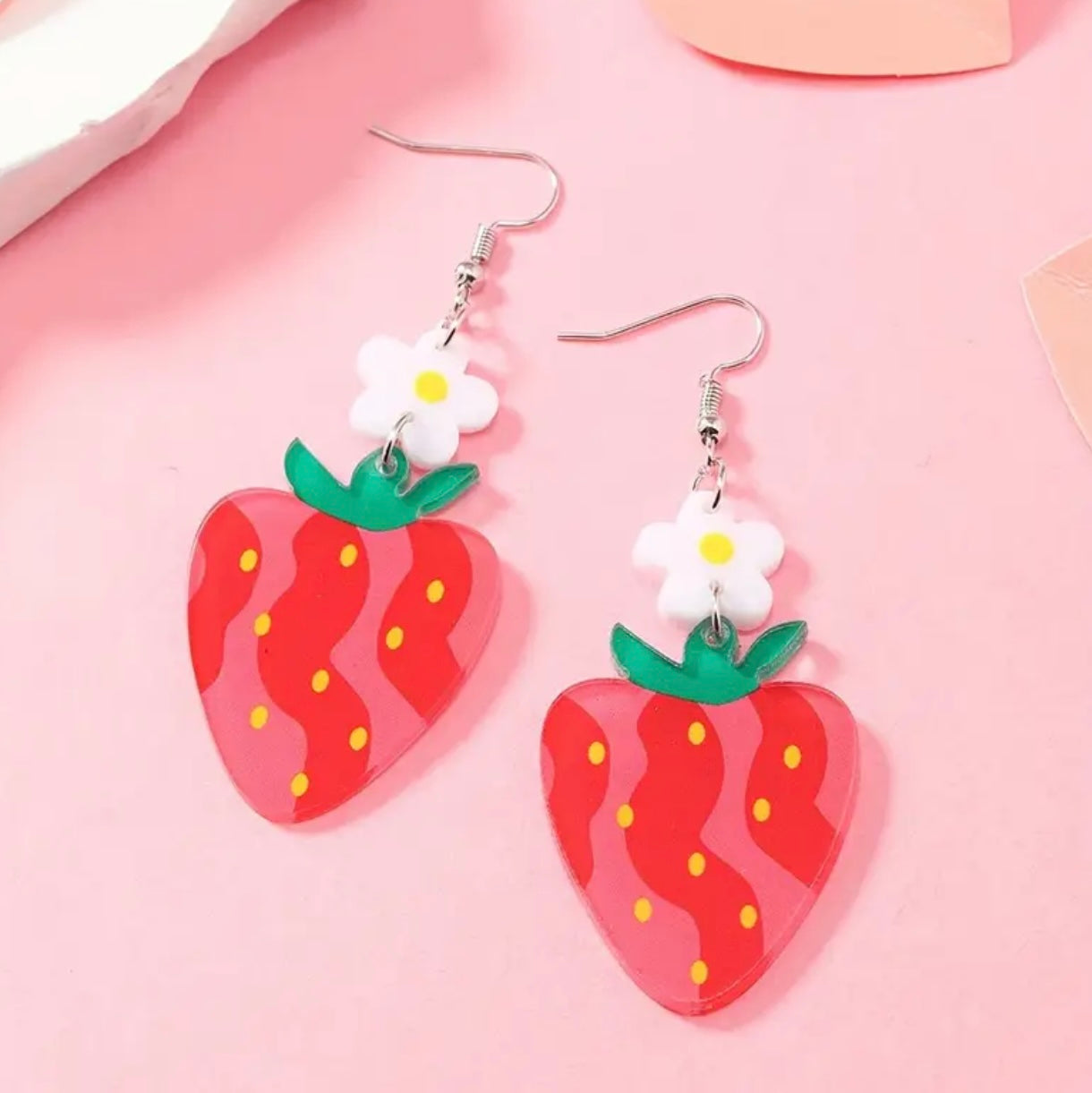 Strawberry Daisy Earrings