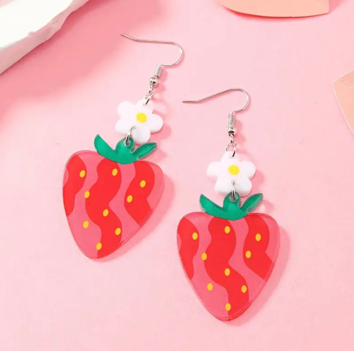 Strawberry Daisy Earrings