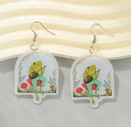 Banjo Frog Earrings