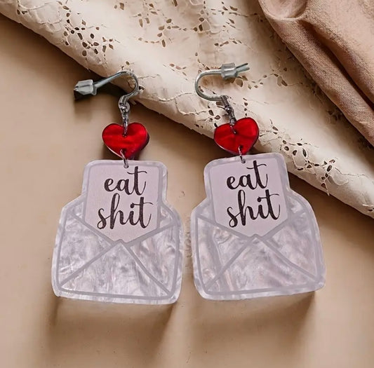 Eat Shit Love Letter Earrings